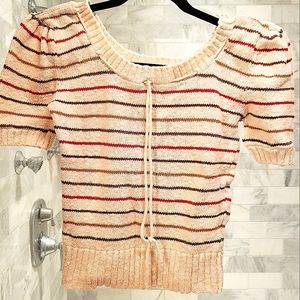 Adorable vintage cottagecore 1960s short sleeve sweater by Jane Adams